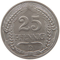 KAISERREICH 25 PFENNIG 1909 D  #a086 0941 - 25 Pfennig