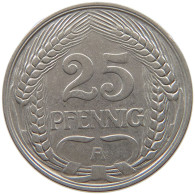 KAISERREICH 25 PFENNIG 1909 A  #c015 0087 - 25 Pfennig