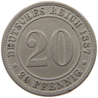 KAISERREICH 20 PFENNIG 1887 A  #s070 0397 - 20 Pfennig