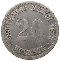 KAISERREICH 20 PFENNIG 1876 J  #a045 0891 - 20 Pfennig