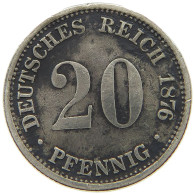 KAISERREICH 20 PFENNIG 1876 D  #a045 0627 - 20 Pfennig