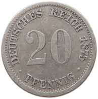 KAISERREICH 20 PFENNIG 1875 D  #t148 0775 - 20 Pfennig