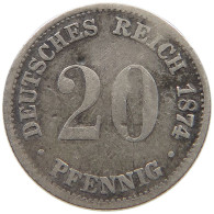 KAISERREICH 20 PFENNIG 1874 B  #s056 0339 - 20 Pfennig