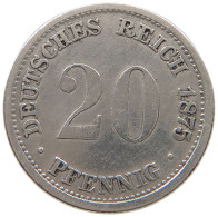 KAISERREICH 20 PFENNIG 1875 D  #a044 1009 - 20 Pfennig