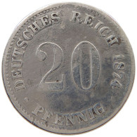 KAISERREICH 20 PFENNIG 1874 B  #a064 0485 - 20 Pfennig