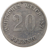 KAISERREICH 20 PFENNIG 1874 B  #a045 0887 - 20 Pfennig