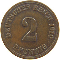 KAISERREICH 2 PFENNIG 1910 A  #a066 0701 - 2 Pfennig