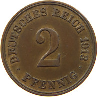 KAISERREICH 2 PFENNIG 1913 J  #s068 0425 - 2 Pfennig