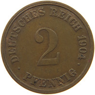 KAISERREICH 2 PFENNIG 1904 G  #a095 0617 - 2 Pfennig