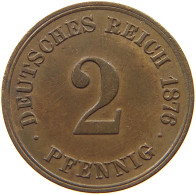 KAISERREICH 2 PFENNIG 1876 C  #t146 0265 - 2 Pfennig