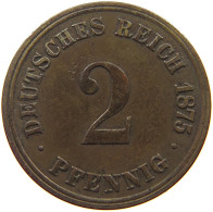 KAISERREICH 2 PFENNIG 1875 J  #a093 0527 - 2 Pfennig