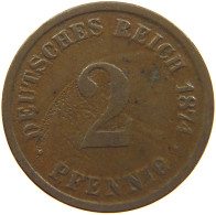 KAISERREICH 2 PFENNIG 1874 A PLANCHET ERROR #c028 0341 - 2 Pfennig