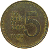 KOREA 5 WON 1970  #s080 0135 - Corée Du Sud