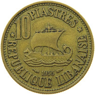 LEBANON 10 PIASTRES 1955  #s080 0627 - Lebanon