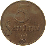 LATVIA 5 SANTIMI 1922  #c080 0685 - Letland