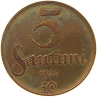 LATVIA 5 SANTIMI 1922  #a085 0387 - Latvia