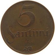 LATVIA 5 SANTIMI 1922  #a085 0389 - Lettonia