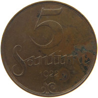 LATVIA 5 SANTIMI 1922  #c028 0317 - Letonia