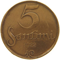 LATVIA 5 SANTIMI 1922  #a062 0641 - Lettonia