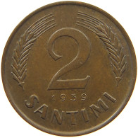 LATVIA 2 SANTIMI 1939  #c016 0573 - Letonia
