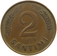 LATVIA 2 SANTIMI 1939  #t142 0259 - Lettland