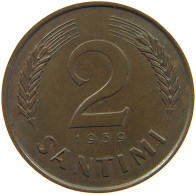 LATVIA 2 SANTIMI 1939  #a095 0651 - Letonia