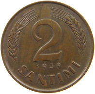 LATVIA 2 SANTIMI 1939  #a085 0715 - Lettonia