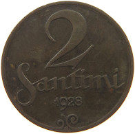 LATVIA 2 SANTIMI 1928  #c082 0207 - Latvia