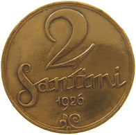 LATVIA 2 SANTIMI 1926  #a063 0327 - Latvia