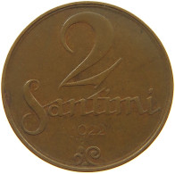 LATVIA 2 SANTIMI 1922  #c083 0413 - Letonia