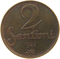 LATVIA 2 SANTIMI 1922  #a085 0709 - Lettland