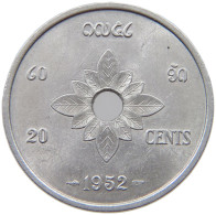 LAOS 20 CENTS 1952  #a022 0149 - Laos