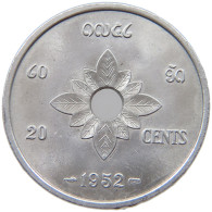 LAOS 20 CENTS 1952  #a022 0139 - Laos