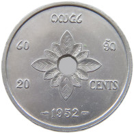 LAOS 20 CENTS 1952  #a022 0135 - Laos