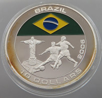 LIBERIA 10 DOLLARS 2005 BRAZIL #sm07 1005 - Liberia