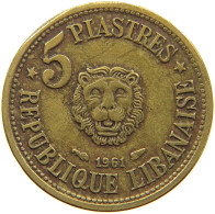 LEBANON 5 PIASTRES 1961  #a080 0757 - Libano