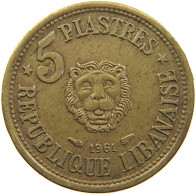 LEBANON 5 PIASTRES 1961  #a056 0529 - Liban