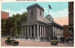 Massachusetts - Kings Chapel Boston, Mass. MA Old Cars - Not Published Post Card UNICO - Boston