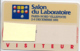 Carte Salon Badge SALON DU LABORATOIRE 1991 Card Magnétique Karte (salon 522) - Tarjetas De Salones Y Demostraciones