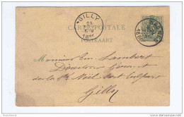 Entier Postal 5 C Chiffre Simple Cercle WASMES 1886 - Repiquage Charbonnages Rieu Du Coeur à QUAREGNON  -  GG406 - Cartes Postales 1871-1909