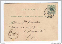 Entier Postal 5 C Chiffre Simple Cercle BEAURAING 1880 - Origine Manuscrite Chateau De VONECHE  -  GG394 - Postcards 1871-1909