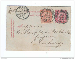 Carte-Lettre 10 C Type No 46 + 10 C Fine Barbe LIEGE GUILL. 1893 Vers NL - TARIF PREFERENTIEL MIXTE  --  EE566 - Cartas-Letras