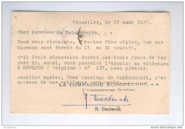 Entier BXL 1947 3 TP Compl. Vers BALE - Texte Sur Mr AMEEL , Tél. No 117 à ROULERS  --  EE483 - Cartes Postales 1934-1951