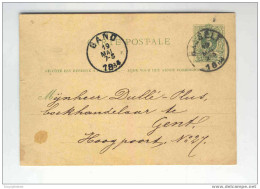 Entier 5 C HASSELT 1884 Vers GENT - Origine Manuscrite CORTESSEM  --  EE420 - Briefkaarten 1871-1909