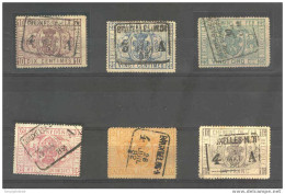 Timbres Chemins De Fer Série 1/6 Oblitérée Rectangles  --  EE370 - Autres & Non Classés