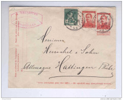Enveloppe Pellens 10 C No 17 + TP 110 Et 118 IXELLES 1912 Vers Allemagne - TARIF 25 C  --  HH000 - Briefe