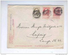 Enveloppe Grosse Barbe 10 C No 13 ( Cote 1500 ) + TP 74 Et 75 ANVERS 1910 Vers Allemagne  --  GG999 - Briefe