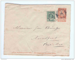 Enveloppe Fine Barbe 10 C + TP Armoiries 5 C BRUXELLES 1898 Vers Les Pays-Bas  --  GG988 - Enveloppes