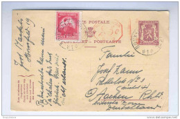 Entier Postal 40 C Sceau De L'Etat TRILINGUE + Timbre Antarctique BXL 1948 Vers AACHEN   --  GG970 - Postkarten 1934-1951