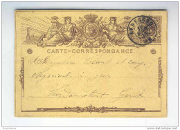 Entier Postal à 5 C No 2 Cachet Double Cercle LEDEBERG 1873  --  GG825 - Briefkaarten 1871-1909